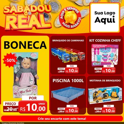 Modelo de Rede Social para Feed Facebook com o tema Sabadou do Real para Brinquedos