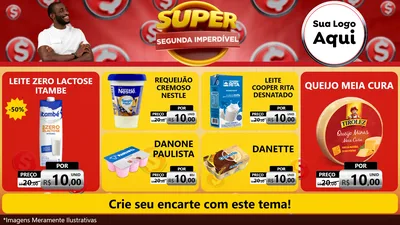 Modelo de TV para TV Horizontal com o tema Super Segunda Imperdível para Frios e Laticínios