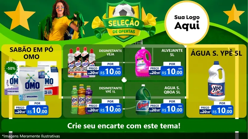 Modelo de TV para TV Horizontal com o tema Seleção de Ofertas - Copa para Produtos de Limpeza