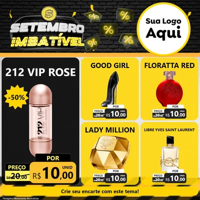 Modelo de Rede Social para Feed Facebook com o tema Setembro Imbatível para Perfumes