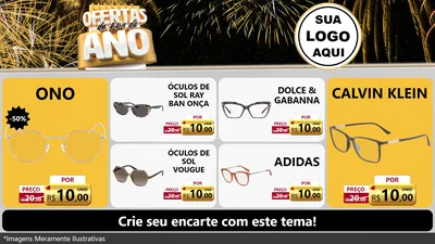 Modelo de TV para TV Horizontal com o tema Ofertas de Fim de Ano para Óticas