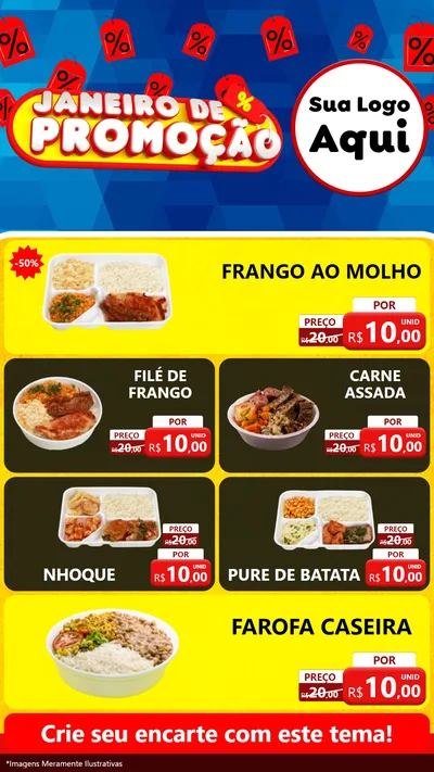 Modelo de TV para TV Vertical com o tema Janeiro de Promoção para Restaurante