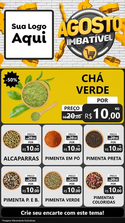 Modelo de Rede Social para Stories com o tema Agosto imbatível para Produtos Naturais