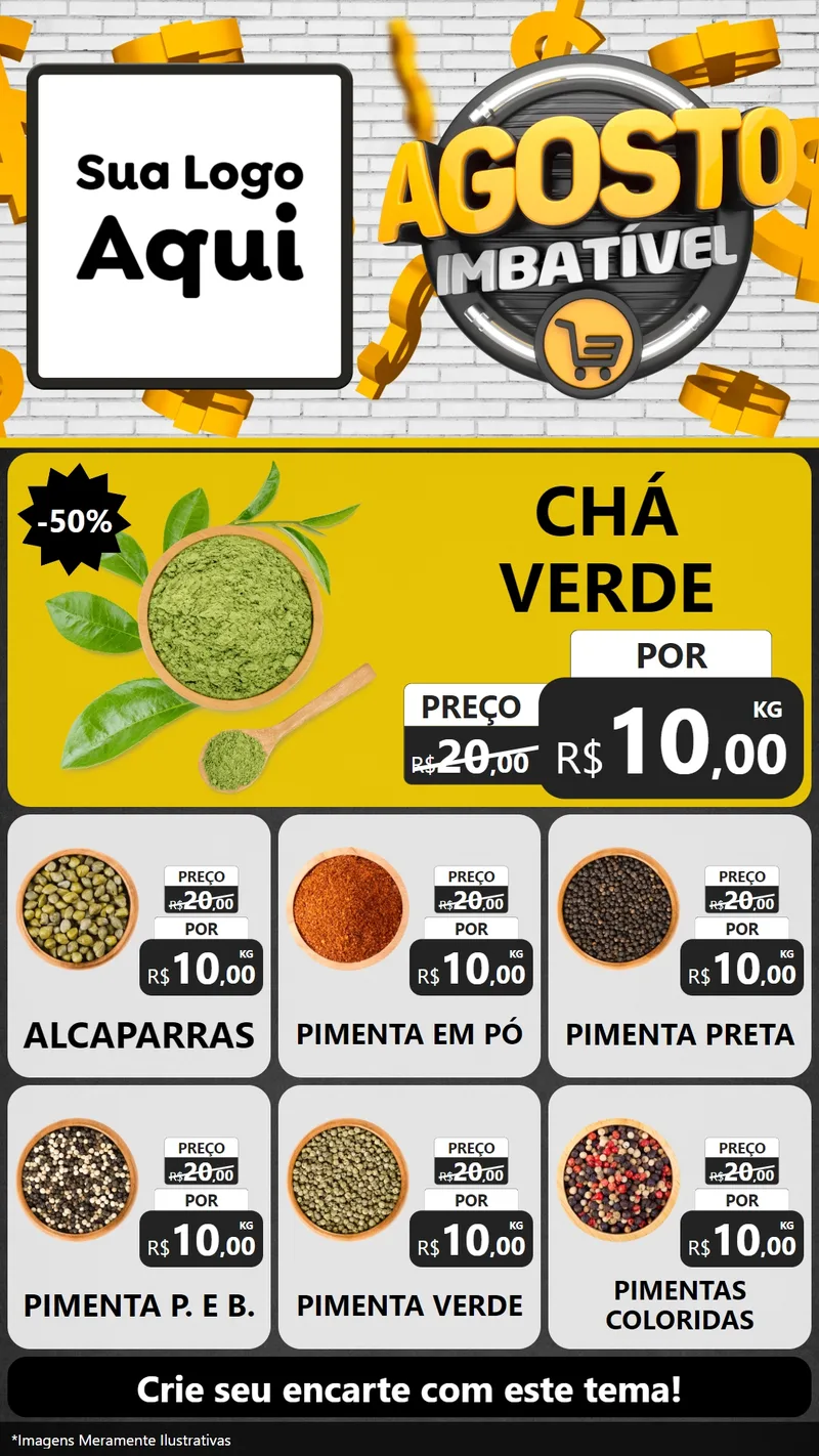 Modelo de Rede Social para Stories com o tema Agosto imbatível para Produtos Naturais