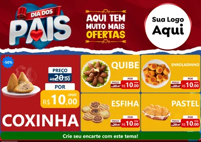 Modelo de Encarte para Encarte A4 Horizontal com o tema Dia dos Pais para Salgadaria