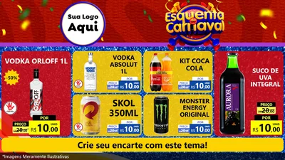 Modelo de TV para TV Horizontal com o tema Esquenta de Carnaval para Distribuidora de bebidas