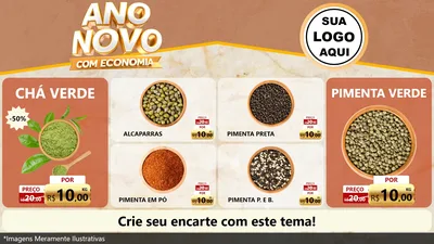 Modelo de TV para TV Horizontal com o tema Ano Novo Com Economia para Produtos Naturais
