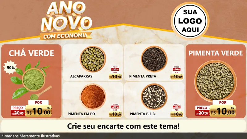 Modelo de TV para TV Horizontal com o tema Ano Novo Com Economia para Produtos Naturais