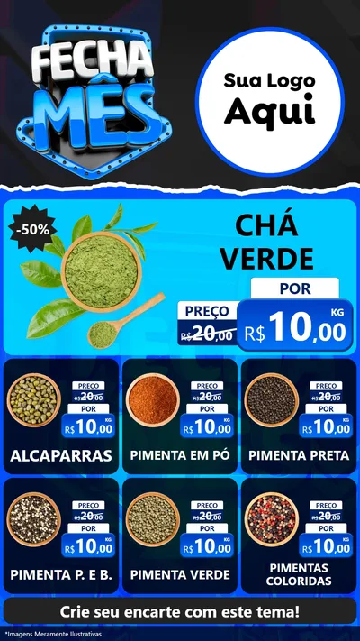 Modelo de Rede Social para Stories com o tema Fecha Mês para Produtos Naturais