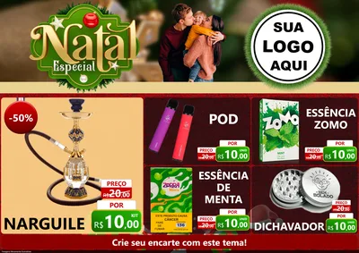 Modelo de Encarte para Encarte A4 Horizontal com o tema Natal Especial para Tabacaria