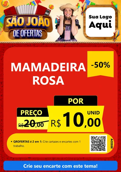 Modelo de Cartaz para Cartaz A4 Vertical com o tema São João de Ofertas para Bebês