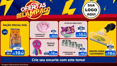 Modelo de TV para TV Horizontal com o tema Ofertas Relâmpago para Pet Shop