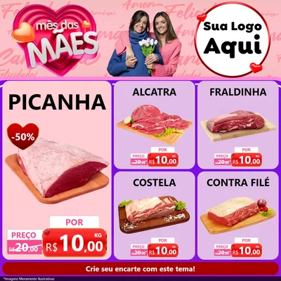 Modelo de Rede Social para Feed Facebook com o tema Mês Das Mães para Açougue
