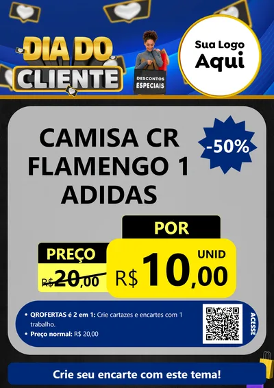 Modelo de Cartaz para Cartaz A4 Vertical com o tema Dia Do Cliente para Roupas e acessórios