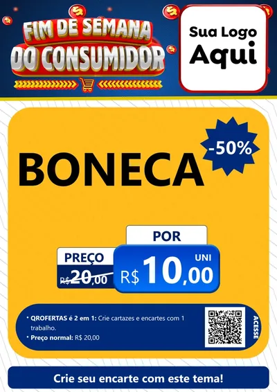 Modelo de Cartaz para Cartaz A4 Vertical com o tema Fim de Semana do Consumidor para Brinquedos