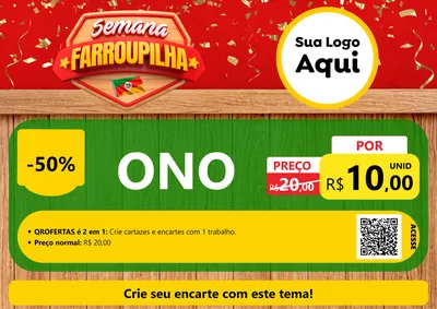 Modelo de Cartaz para Cartaz A4 Horizontal com o tema Semana Farroupilha para Óticas