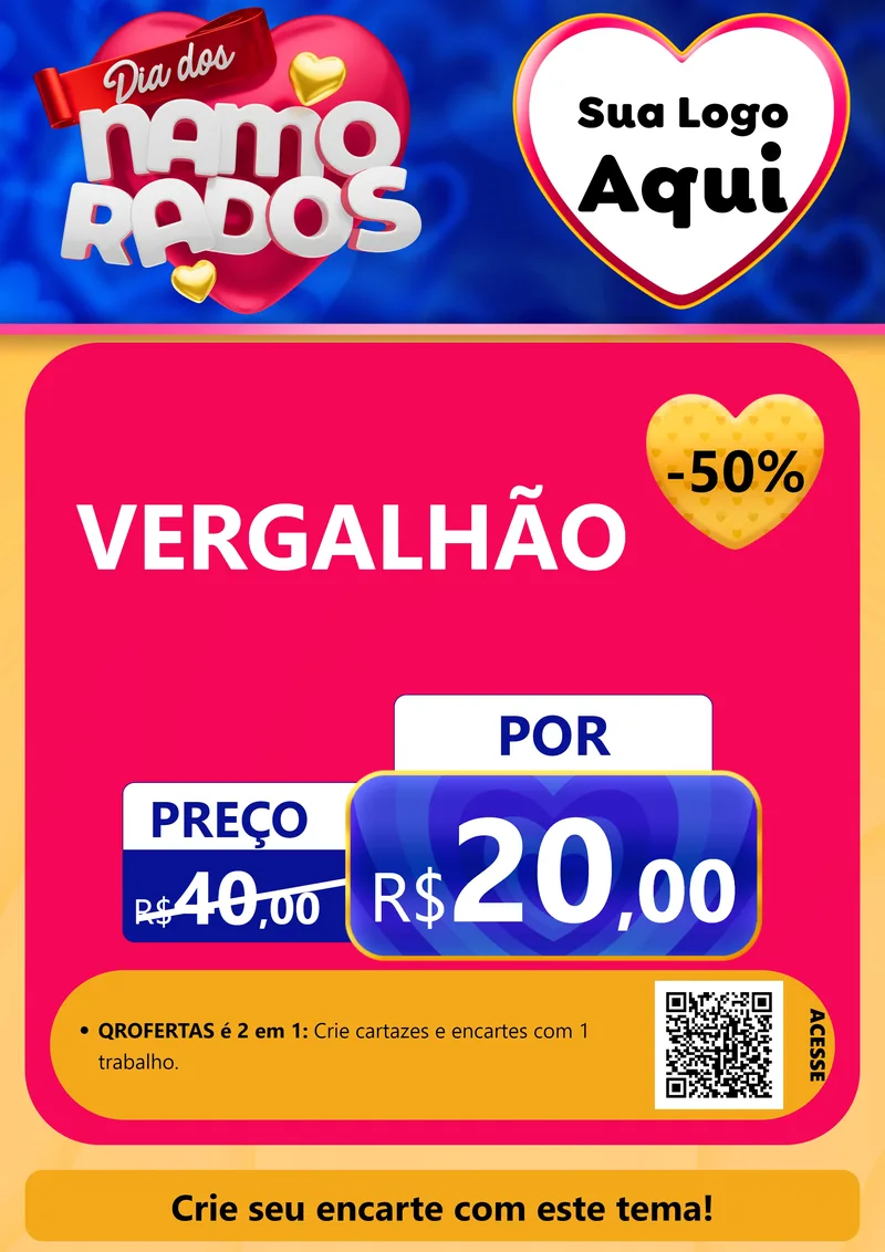 Modelo de Cartaz para Cartaz A4 Vertical com o tema Dia dos namorados para Ferragens