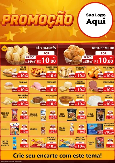 Modelo de Encarte para Encarte A4 Vertical com o tema Promoção para Padaria