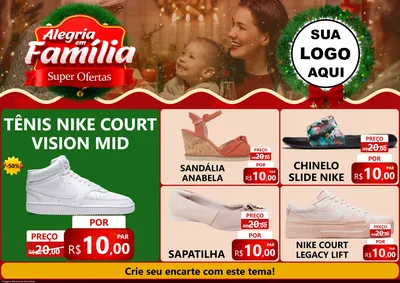 Modelo de Encarte para Encarte A4 Horizontal com o tema Alegria Em Família - Super Ofertas para Calçados