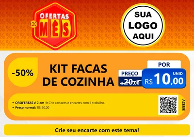 Modelo de Cartaz para Cartaz A4 Horizontal com o tema Ofertas do Mês para Utilidades Domésticas