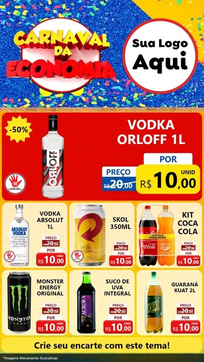 Modelo de Rede Social para Stories com o tema Carnaval da Economia para Distribuidora de bebidas