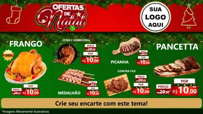 Modelo de TV para TV Horizontal com o tema Ofertas de Natal para Assados