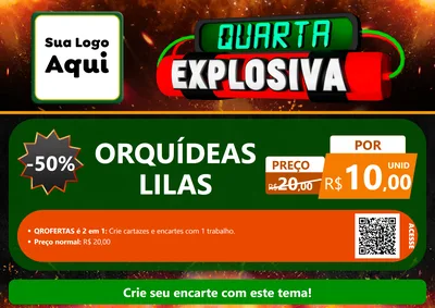 Modelo de Cartaz para Cartaz A4 Horizontal com o tema Quarta Explosiva para Floricultura e jardim