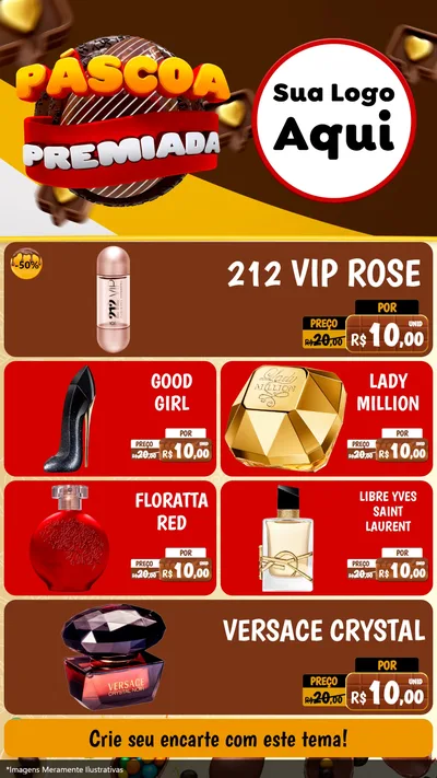 Modelo de TV para TV Vertical com o tema Páscoa Premiada para Perfumes