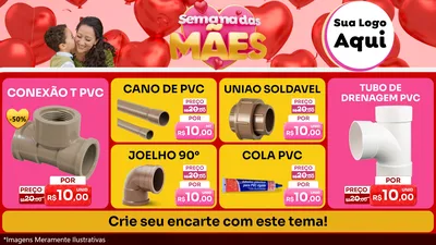 Modelo de TV para TV Horizontal com o tema Semana Das Mães para Tubos e conexões