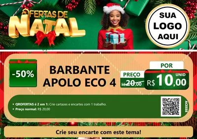 Modelo de Cartaz para Cartaz A4 Horizontal com o tema Ofertas de Natal para Armarinho e Aviamentos