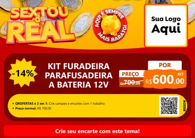 Modelo de Cartaz para Cartaz A4 Horizontal com o tema Sextou do Real para Maquinas e Ferramentas