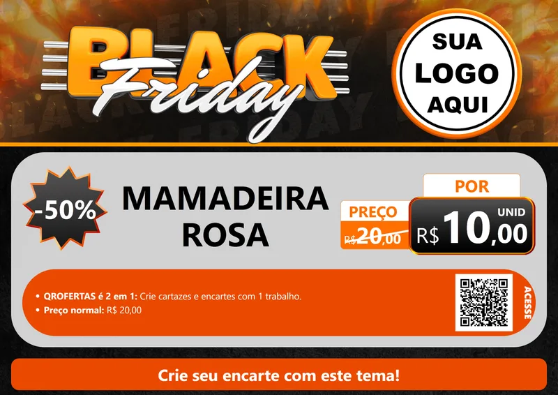 Modelo de Cartaz para Cartaz A4 Horizontal com o tema Black Friday para Bebês