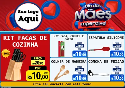Modelo de Encarte para Encarte A4 Horizontal com o tema Dia Das Mães Imperdível para Utilidades Domésticas