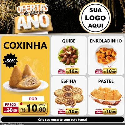 Modelo de Rede Social para Feed Facebook com o tema Ofertas de Fim de Ano para Salgadaria