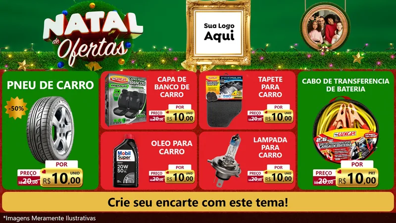 Modelo de TV para TV Horizontal com o tema Natal de Ofertas para Auto peças