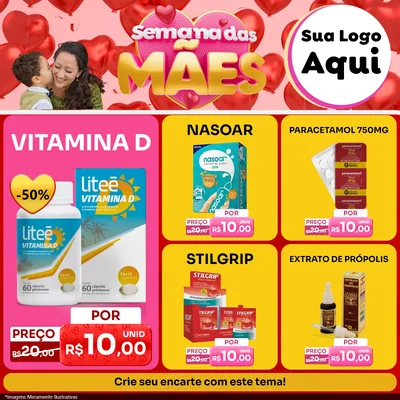Modelo de Rede Social para Feed Facebook com o tema Semana Das Mães para Farmácia