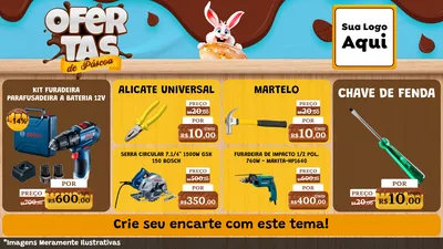 Modelo de TV para TV Horizontal com o tema Ofertas de Páscoa para Maquinas e Ferramentas