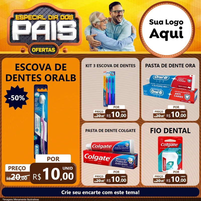 Modelo de Rede Social para Feed Facebook com o tema Especial Dia dos Pais para Higiene Pessoal