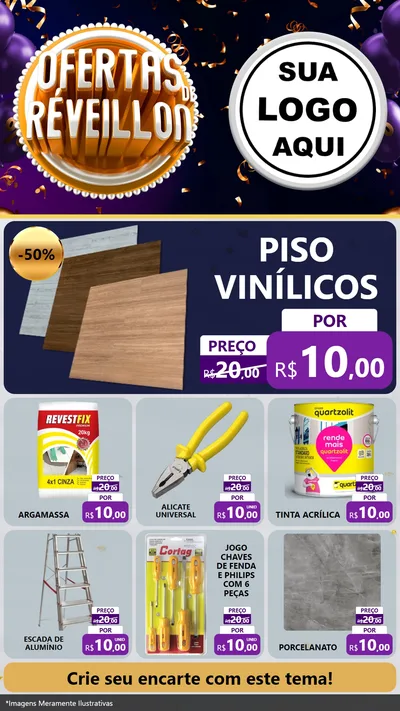 Modelo de Rede Social para Stories com o tema Ofertas de Réveillon para Material para Construção