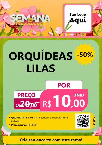 Modelo de Cartaz para Cartaz A4 Vertical com o tema Semana da Primavera para Floricultura e jardim
