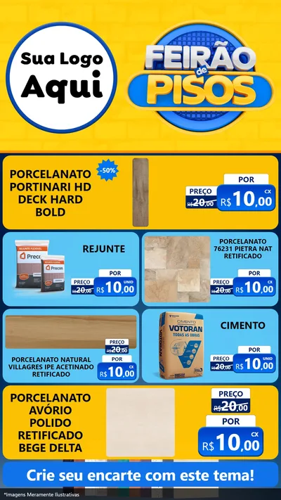 Modelo de TV para TV Vertical com o tema Feirão de Pisos para Pisos e revestimentos