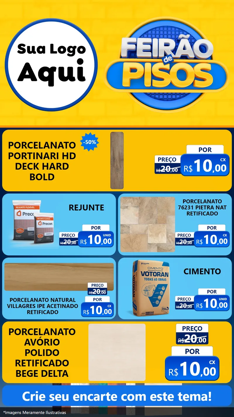 Modelo de TV para TV Vertical com o tema Feirão de Pisos para Pisos e revestimentos