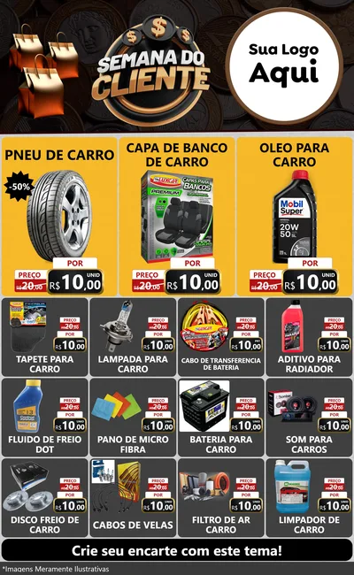 Modelo de Encarte para Encarte Grande com o tema Semana do Cliente para Auto peças
