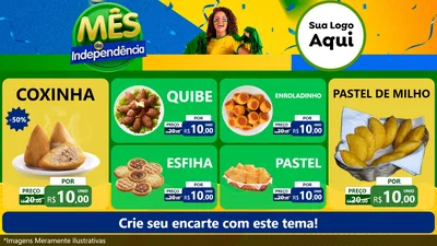Modelo de TV para TV Horizontal com o tema Mês da Independência para Salgadaria