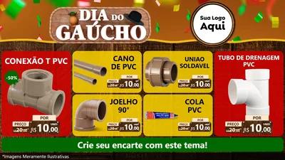 Modelo de TV para TV Horizontal com o tema Dia do Gaúcho para Tubos e conexões