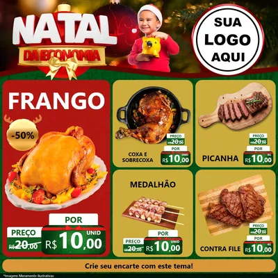 Modelo de Rede Social para Feed Facebook com o tema Natal da Economia para Assados
