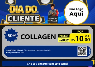 Modelo de Cartaz para Cartaz A4 Horizontal com o tema Dia Do Cliente para Suplementos alimentares