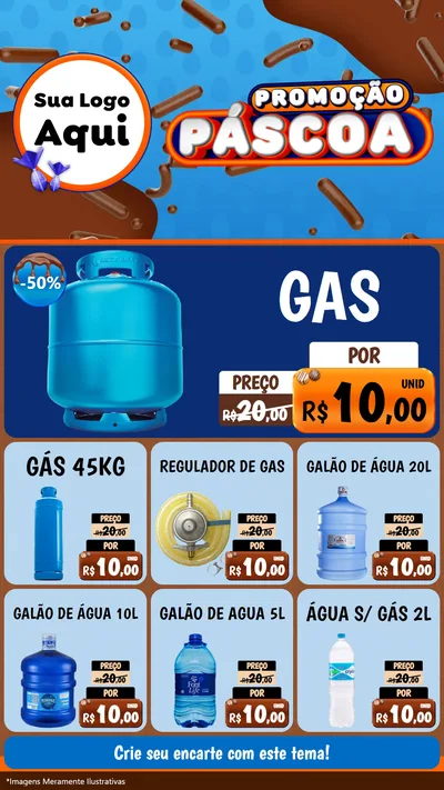 Modelo de Rede Social para Stories com o tema Promoção Páscoa para Água e gás