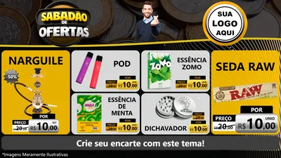 Modelo de TV para TV Horizontal com o tema Sabadão de Ofertas para Tabacaria