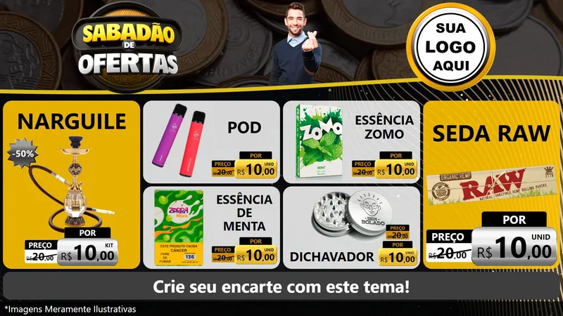 Modelo de TV para TV Horizontal com o tema Sabadão de Ofertas para Tabacaria